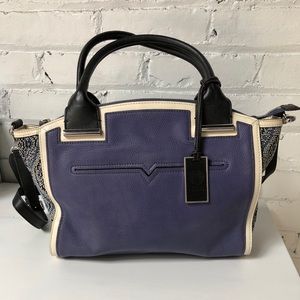 Vince Camuto Leather and Woven Handbag